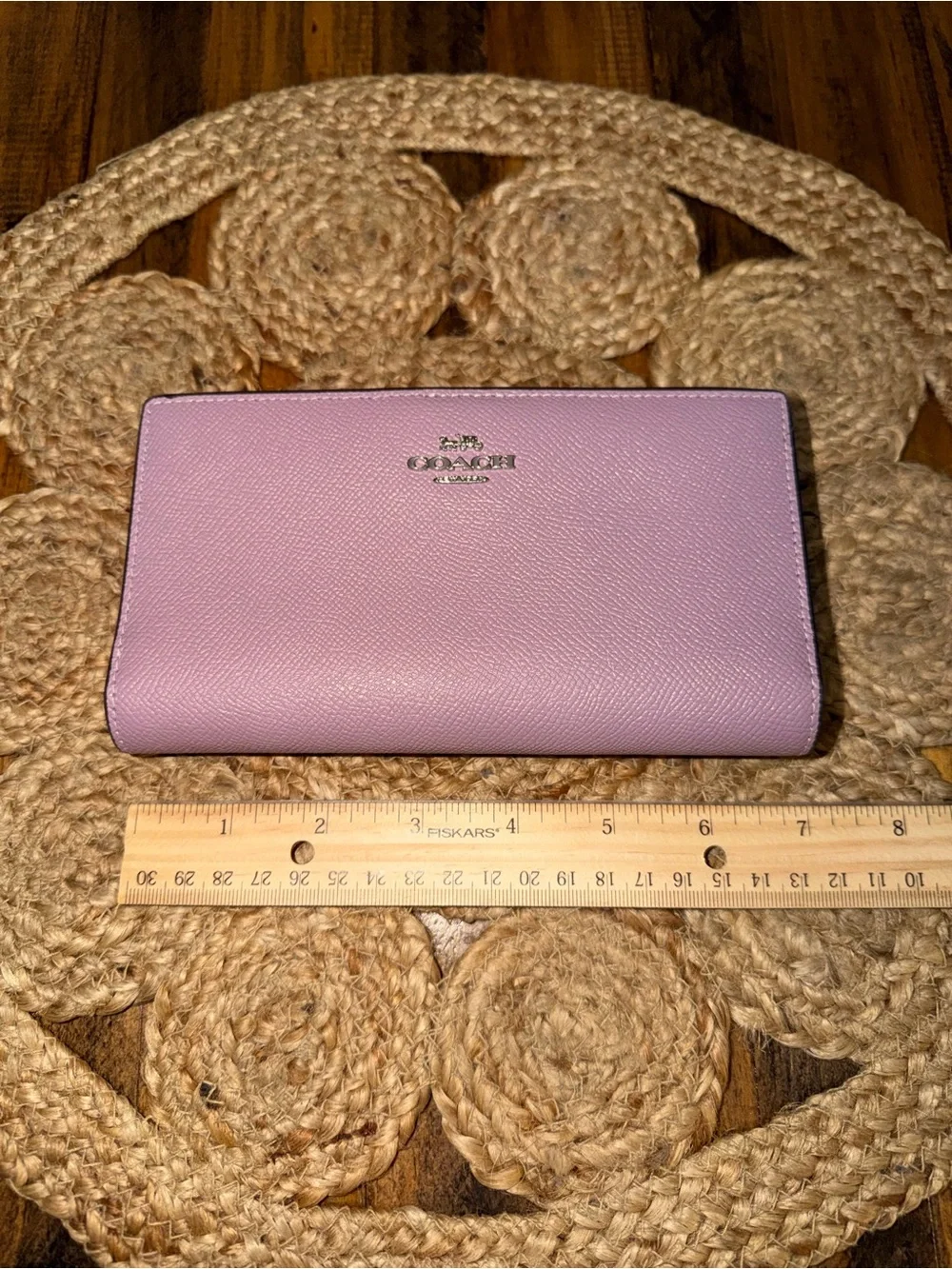 Coach Lavender Leather Continental Wallet